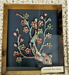 Four Seasons Vtg USA Americana Hand Colored Tree Picture Retro Plastic Frame