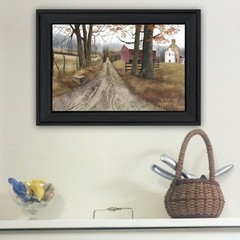 Framed Print Poster Wall Art, «The Road Home» Attic Porch Den Closet Decor 15″