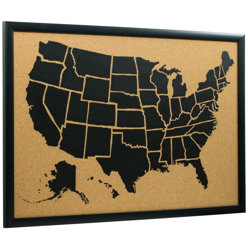 Craig Frames, 16×20 Wayfarer Cork Board United States Push Pin Travel Map