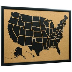 Craig Frames, 16×20 Wayfarer Cork Board United States Push Pin Travel Map