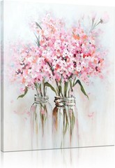 Vibrant Abstract Flower Print – Waterproof Canvas Wall Art for Girls’ Rooms