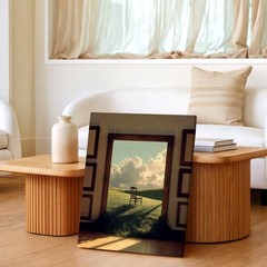 Wall Art Surreal Landscape Print Chair in Open Frame Meadow Clouds Poster Print