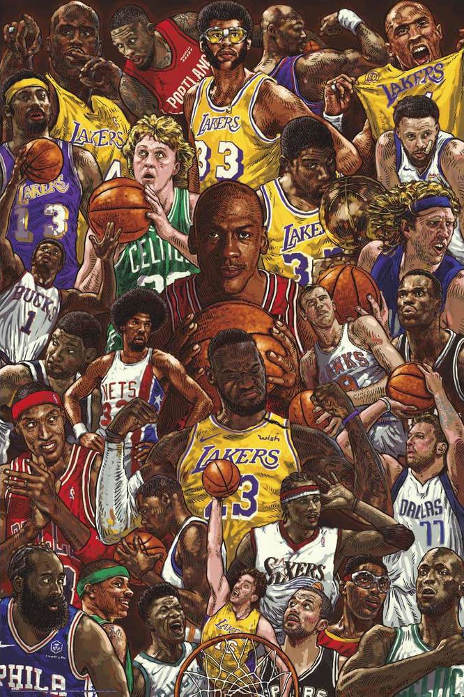 Poster Studio B – NBA Basketball Superstars Stars GOAT 24×36″ NEW R85676