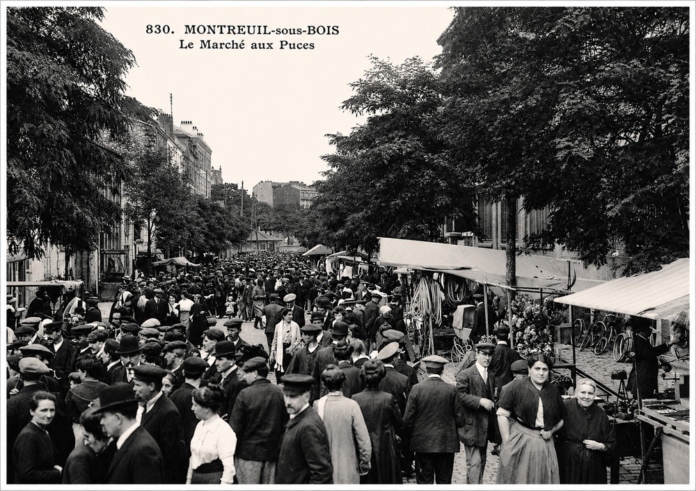 A4 Poster CPA Montreuil-sous-Bois Paris Flea Market Vintage (2)