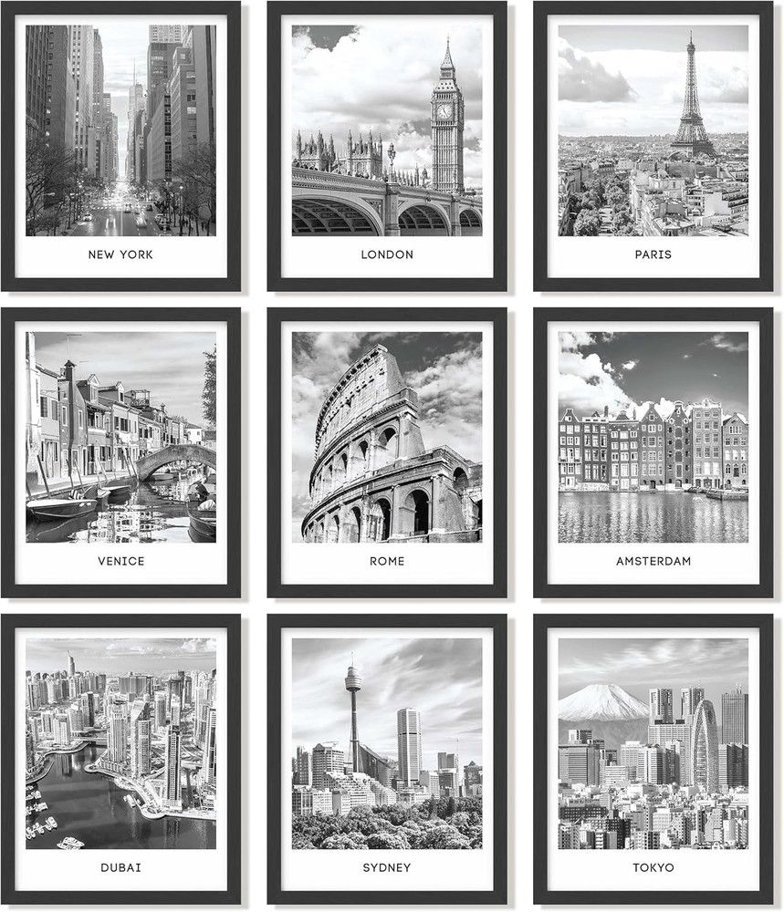 Black White City Wall Art Print – Cityscape Pictures, Famous Architecture Landsc