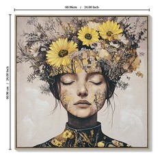 Beauty Posters Beauty lady Wall Art Gold and White Floral Canvas Artwork
