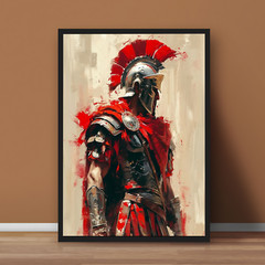 Spartan Roman Warrior Art Poster Print – No Frame