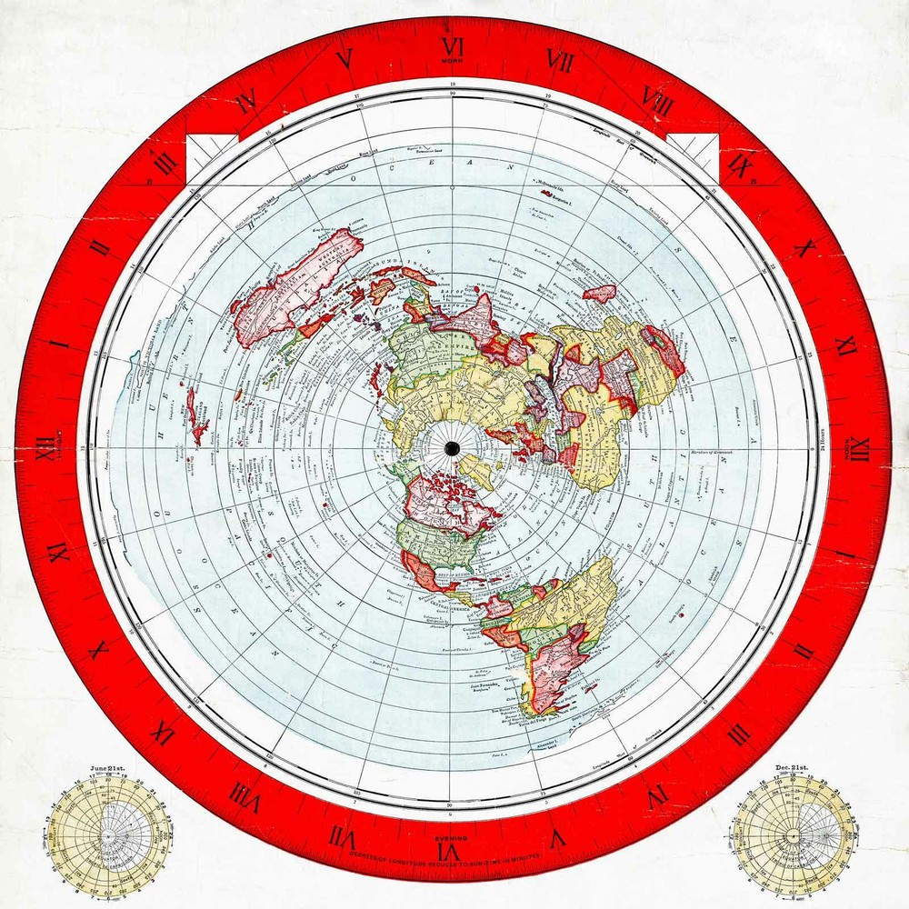 1892 Flat Earth Map – Alexander Gleason’s New Standard Map the World Wall Poster