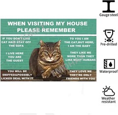 Charming Cat Metal Tin Sign – Funny Home Wall Art for Cat Lovers, 8×12 Inch