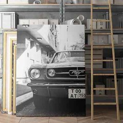 Vintage Ford Mustang Sports Cars Canvas Wall Art Print