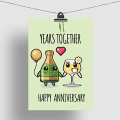 41st Anniversary Poster Unframed – 41 Years Together – Happy 41st Wedding Ann…