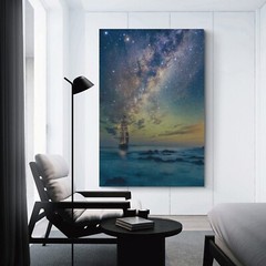 Landscape Poster Starry Unframed Interior Canvas Wall Art 12×18 Inch 1-Piece