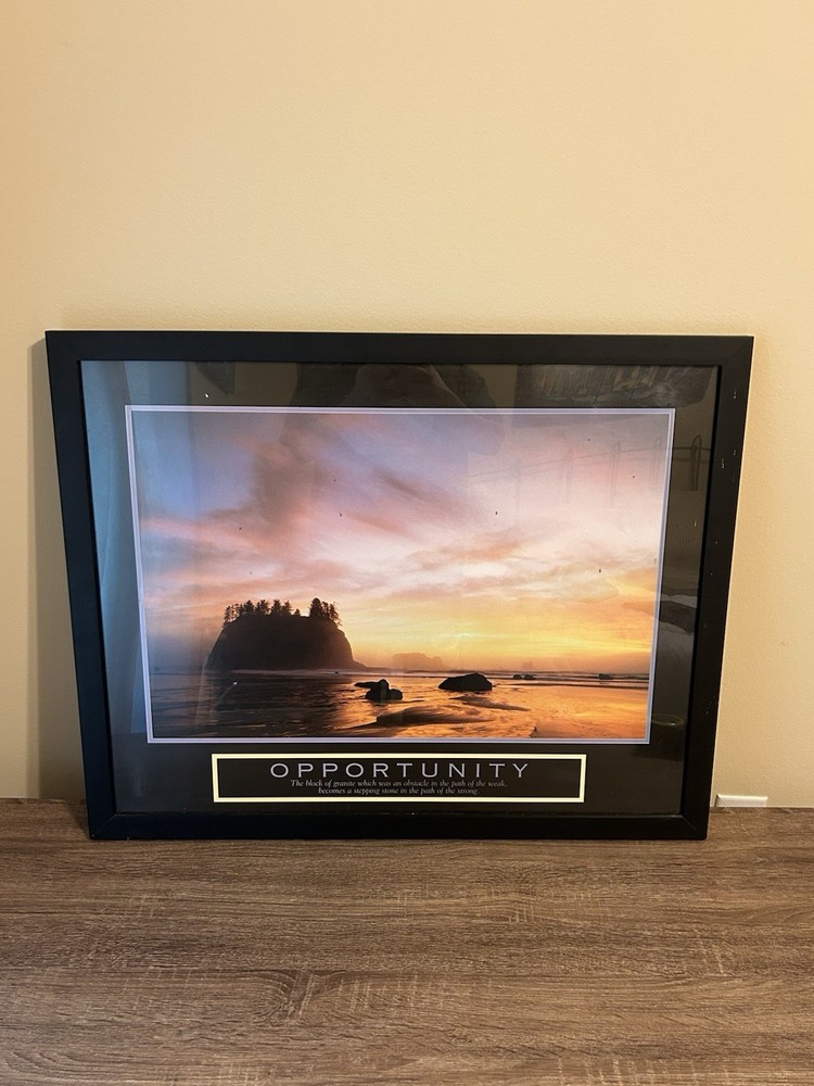 Ansel Adams Framed Horizontal Motivational Print «Opportunity» Sunset