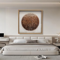Natural Wood Paper Cylinder Wall Art Brown Gradient Color Circular Design wit…