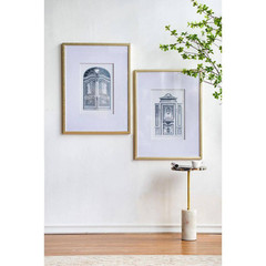 Framed 24 In. X 32 In.Set of 2 Fake Pencil Architectual Wall Art, Wall Decor Acc