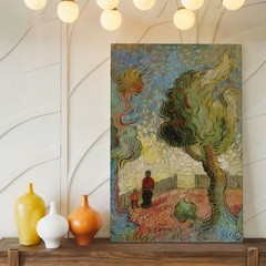 Vibrant Impressionist Canvas Wall Art Featuring Trees And Figures In Color Home