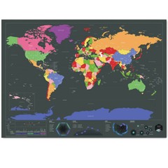 Large Black Scratch World Map Capital Edition 23.2″ x 32.5″ Globetrotter Gifts