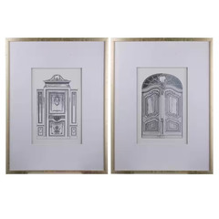 Framed 24 In. X 32 In.Set of 2 Fake Pencil Architectual Wall Art, Wall Decor Acc