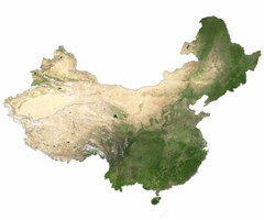 China Satellite Map GLOSSY POSTER PICTURE PHOTO PRINT BANNER 12397