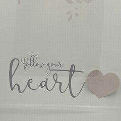 Qline Follow Your Heart Framed Wall Art Unisex OS Pink NWOT Floral Decor