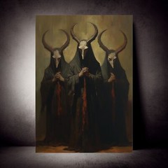Baphomet Cult 9 Oil Painting Artwork Gothic Print Devil Poster Demonic Art Witch