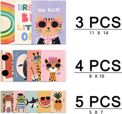 Toddler Wall Art Prints – Colorful Animal Gallery Wall Art for Kids Children Roo