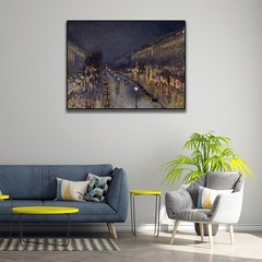 Camille Pissarro Canvas Wall Art-Boulevard Montmartre Night Poster-Impression…