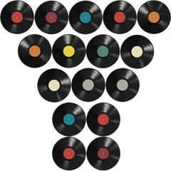 16PCS Wall Mount Record Stickers Decorative Records Wall Decors Room Decorations