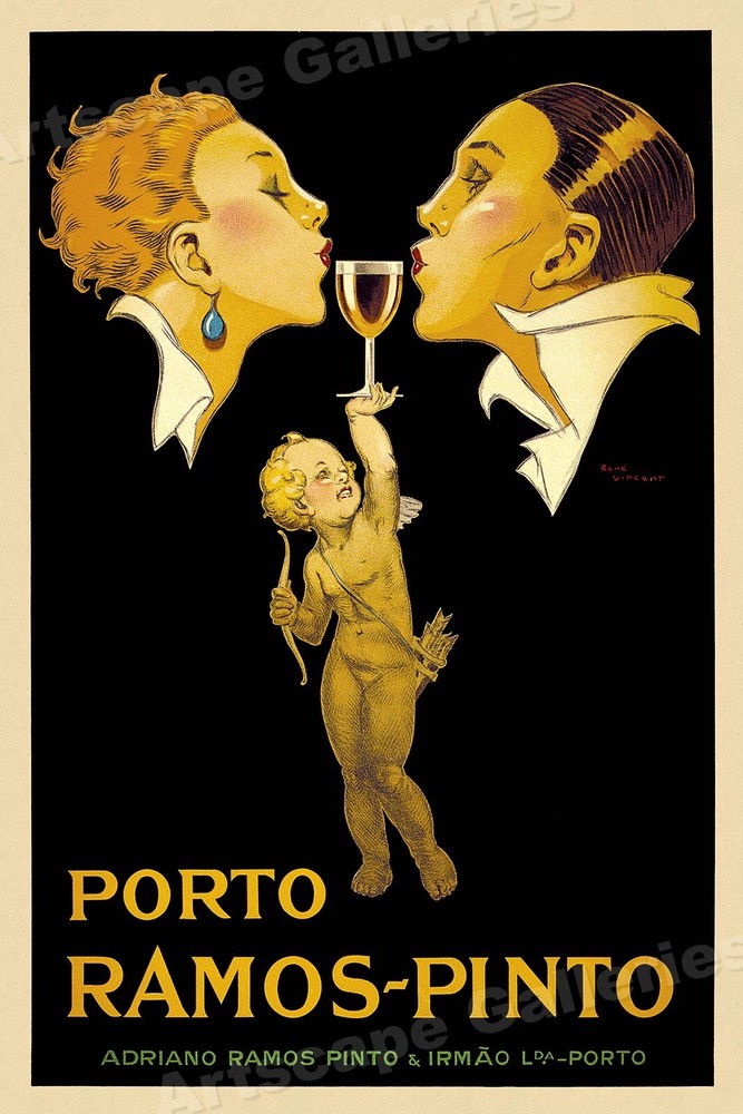 Porto Ramos-Pinto Cupid 1920s Vintage Syle Food Wine Art Poster – 24×36