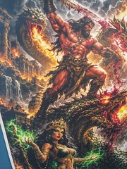 BARBARIAN POSTER FANTASY ART 12X18 MATE CARDSTOCK 130 lb NEW CONAN TARZAN 15A