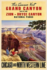 1950s Grand Canyon National Park Zion Bryce Vintage Train Travel Poster – 16×24