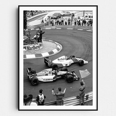 F1 Race Cars Vintage Formula 1 Cars Black & White Racing Wall Art Poster Print