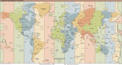 Standard Time Zones of the World Map Timezone School Wall Art Poster Print Decor