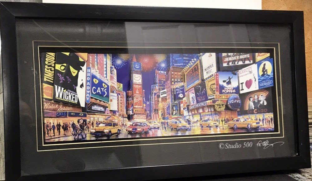 Studio 500 – Times Square – 3D Framed Paper Cut Art Shadowbox – Lights Broadway
