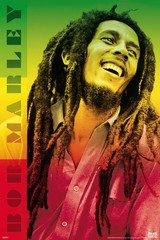 Bob Marley – Music Poster (Portrait – Jamaican Flag Colors) (Size: 24″ x 36″)