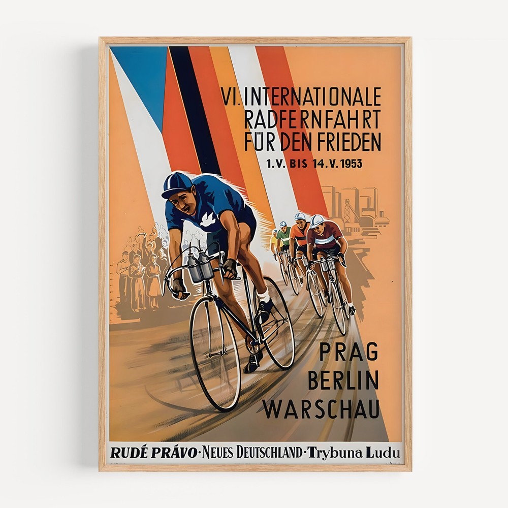 IV Internationale Friedensfahrt Warschau Berlin Prag Bicycle 1953 Retro Vintage
