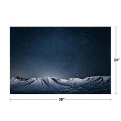 Stars Sky Snowy Mountains Night Landscape Photo Poster 24×36