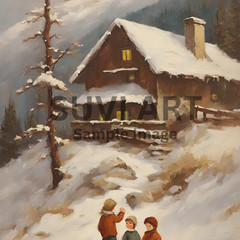 Digital Image Picture Wall art Happy Winter for living room and bead room A-226