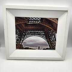 Eiffel Tower Paris France Framed Photo Print Wall Art White Frame 13.5×11.7 in