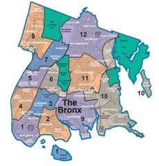 BRONX NEIGHBORHOOD MAP NEW YORK GLOSSY POSTER PICTURE PHOTO PRINT BANNER 11503
