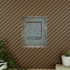 Vintage Schrodinger’s Cat Wall Art, Quantum Physics Science Math Teacher Decor