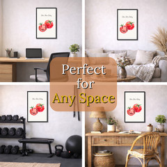 Slice Slice Baby Framed Kitchen Wall Art Tomato Poster Funny Food Quote Gift