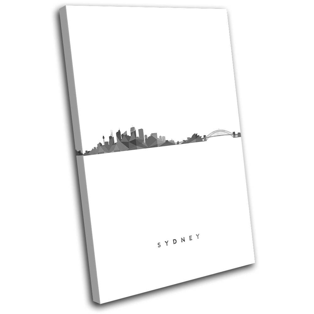 Geometric Australia Sydney Skyline City SINGLE CANVAS WALL ART Picture Print