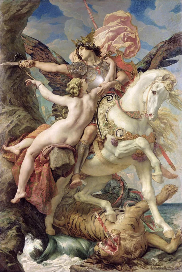 Joseph Paul Blanc : Ruggerio and Angelica : 1876 : Archival Quality Art Print
