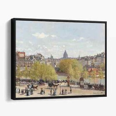 Wharf of Louvre, Paris (1867) by Claude Monet Impression Canvas Wall Art Print