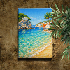 Ibiza Watercolor Artwork Framed Island Travel Wall Art