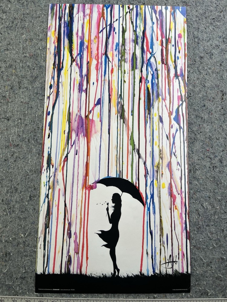 Marc Allante Umbrella Girl Art Poster 12 x 24 Licensed Reprint Modern Wall Art