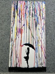 Marc Allante Umbrella Girl Art Poster 12 x 24 Licensed Reprint Modern Wall Art