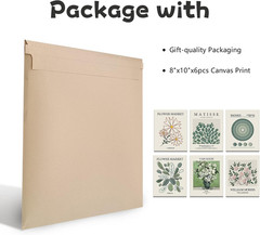 Minimalist Boho Wall Art Set of 6, Flower Market Prints, Neutral Sage Green Bota