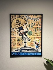 Alec Monopoly Yatch Wall Art Print 18in x 24in, Mounted Canvas, Framed, Acrylic